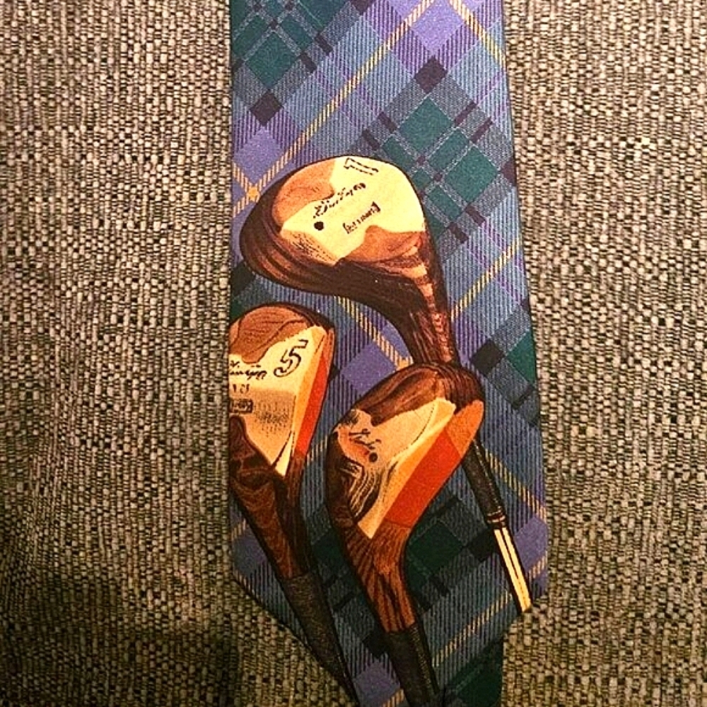 Ruff Hewn Men's Silk tie golf lovers design Fathers Day  55-inch